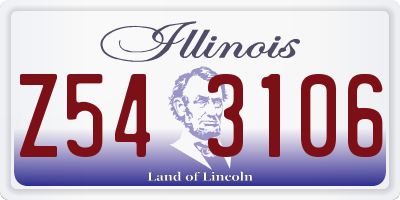 IL license plate Z543106