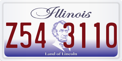IL license plate Z543110