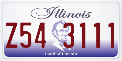 IL license plate Z543111