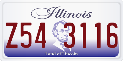 IL license plate Z543116
