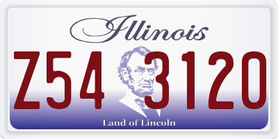 IL license plate Z543120