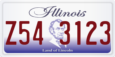 IL license plate Z543123