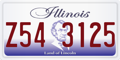 IL license plate Z543125