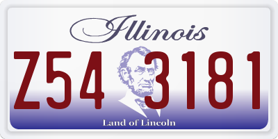 IL license plate Z543181