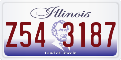 IL license plate Z543187