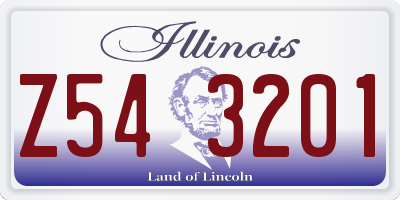IL license plate Z543201