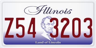 IL license plate Z543203