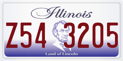 IL license plate Z543205