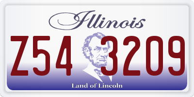 IL license plate Z543209