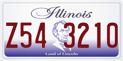 IL license plate Z543210