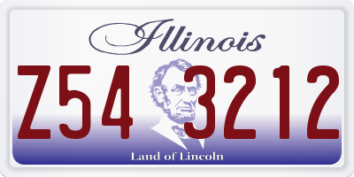 IL license plate Z543212