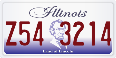IL license plate Z543214
