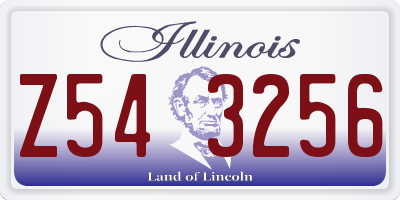 IL license plate Z543256