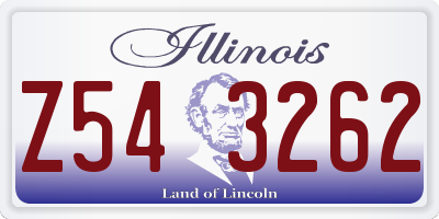 IL license plate Z543262