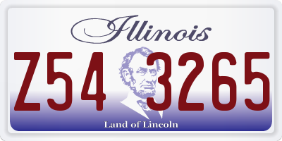 IL license plate Z543265