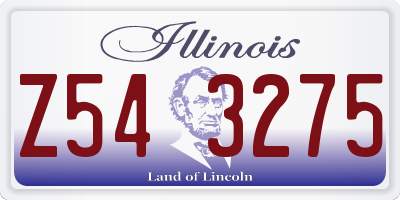 IL license plate Z543275