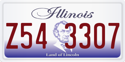 IL license plate Z543307