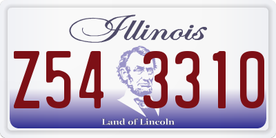 IL license plate Z543310