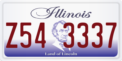 IL license plate Z543337