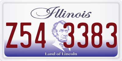 IL license plate Z543383