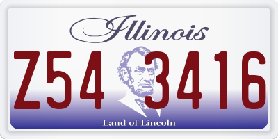 IL license plate Z543416