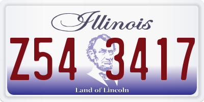 IL license plate Z543417