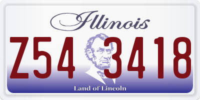 IL license plate Z543418
