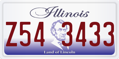 IL license plate Z543433