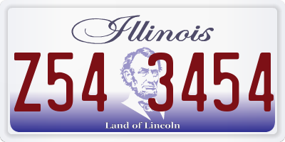 IL license plate Z543454