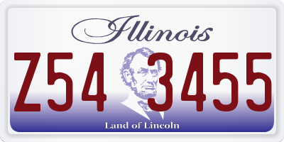 IL license plate Z543455