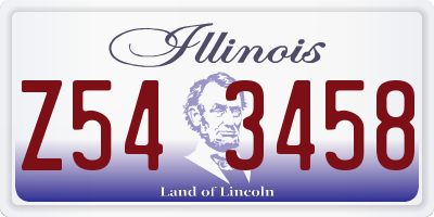 IL license plate Z543458
