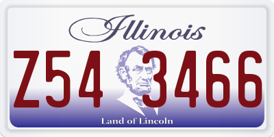 IL license plate Z543466