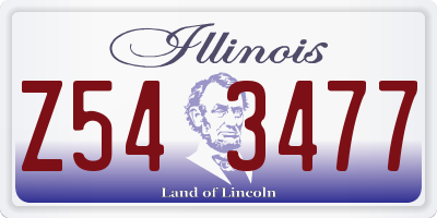 IL license plate Z543477
