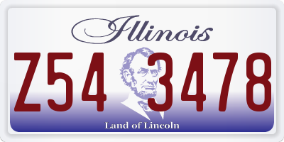 IL license plate Z543478
