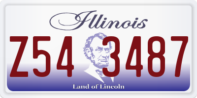 IL license plate Z543487