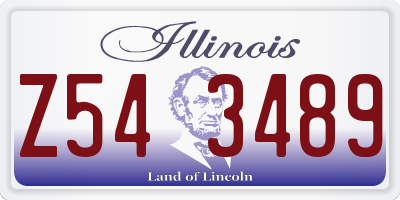 IL license plate Z543489