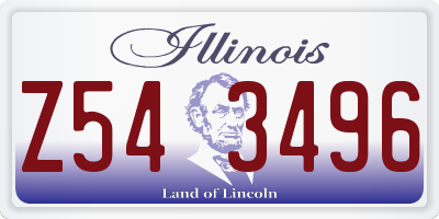 IL license plate Z543496