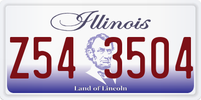 IL license plate Z543504