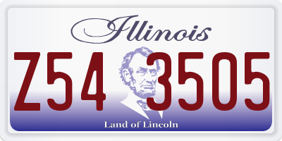 IL license plate Z543505