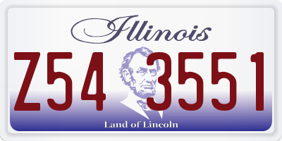 IL license plate Z543551