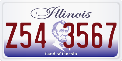 IL license plate Z543567