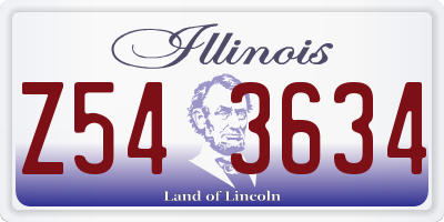 IL license plate Z543634