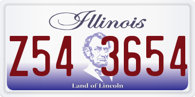 IL license plate Z543654