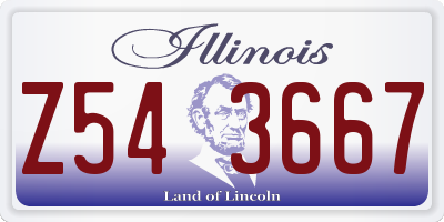IL license plate Z543667