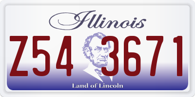 IL license plate Z543671