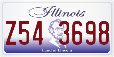 IL license plate Z543698