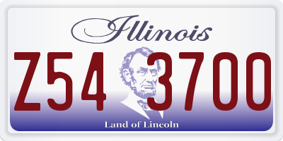 IL license plate Z543700