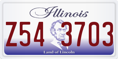 IL license plate Z543703