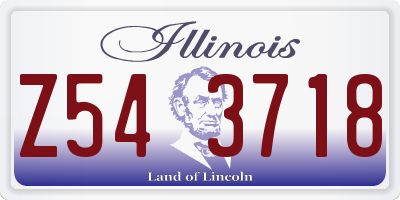 IL license plate Z543718