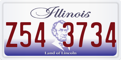 IL license plate Z543734